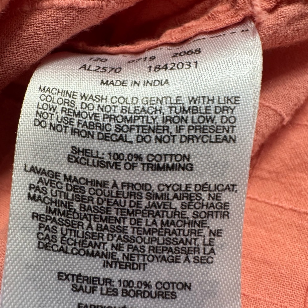 Columbia Women’s M Coral Orange Pink Sleeveless Button Up Textured Shirt Blouse - Picture 4 of 8